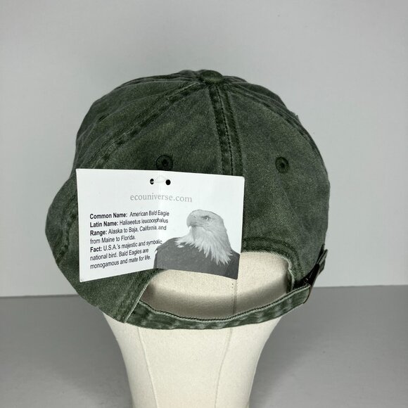 Green Embroidered Eagle Adjustable ECO Hat Cap New - Picture 4 of 11